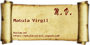 Matula Virgil névjegykártya