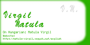virgil matula business card